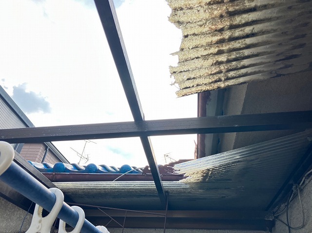波板　ベランダ　破損　張り替え